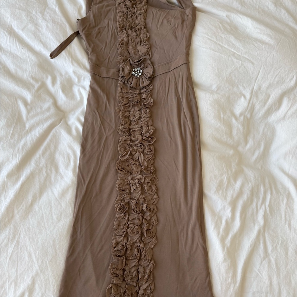 Elegant Brown Sleeveless Dress